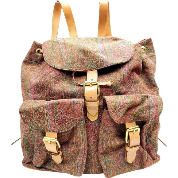736235BV (L3) Etro Backpack Bag Brown PVC - Picture 1 of 9